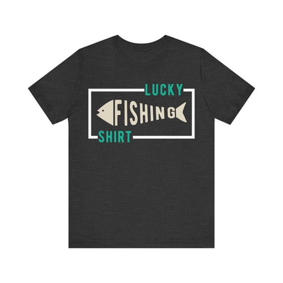 Lucky Fishing Shirt Vintage Style Unisex Graphic Bones Fishing T-shirt Gift