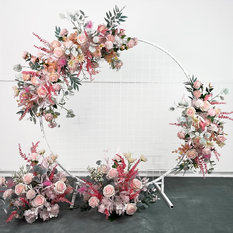 Lucky Flower 3pcs Pink Artificial Silk Arch Flowers