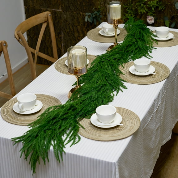 Lucky Flower 6FT Artificial Norfolk Pine Garlands, Green Artificial Christmas Decor