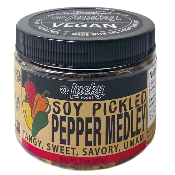 Lucky Foods Soy Pickled Pepper Medley, 11oz, Refrigerated