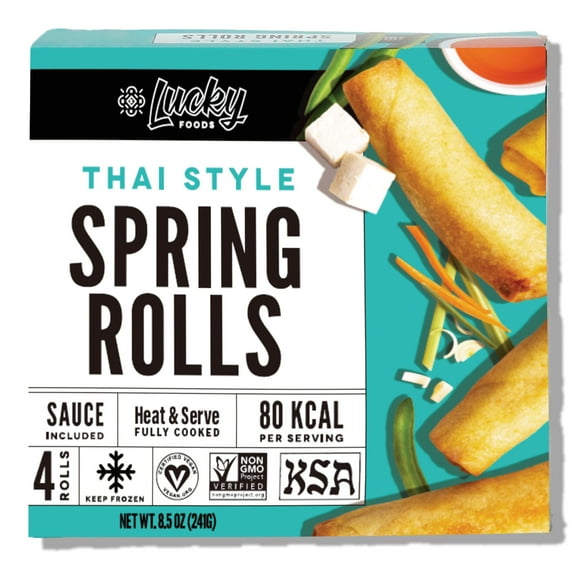 Lucky Foods Thai Style Spring Rolls, 8.5 oz, Frozen, 4 Count