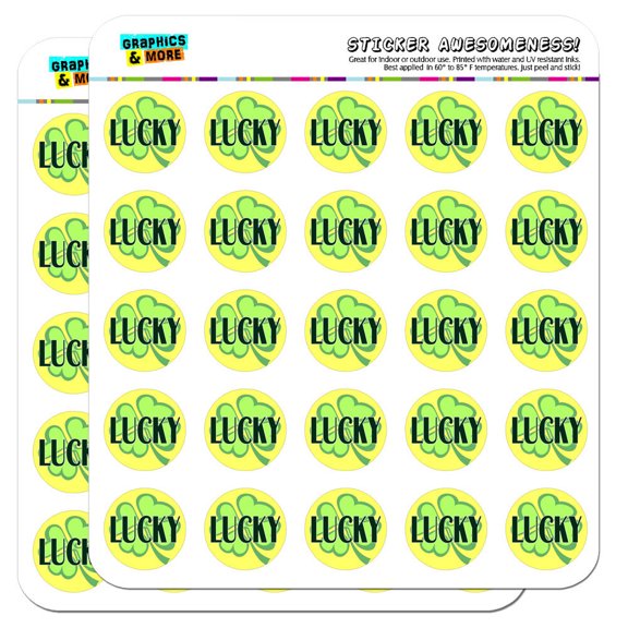 Lucky Four Leaf Clover Irish 1" Scrapbooking Crafting Stickers