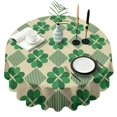 thumbnail image 1 of Lucky Four Leaf Clover Round Table Cloth,Wrinkle Resistant Table Cover with Polyester,Waterproof Reusable Tableclothes for Easter Birthday Picnic Wedding (Round,60x60inch), 1 of 6
