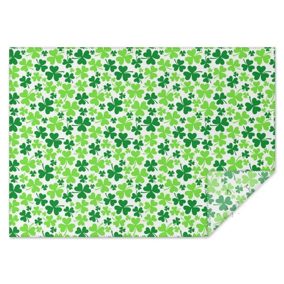 Lucky Four Leaf Clover Table Cloth,Wrinkle Resistant Table Cover with Polyester,Waterproof Reusable Table Clothes for Weeding Birthday Tea Party Decorations (Rectangle,60x84inch)