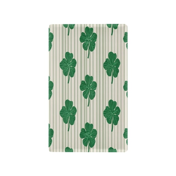 Lucky Four-leaf Stripes Decorative Wall Plate, Flame Retardant PC Plastic Light Switch & Outlet Cover with Mounting Screws Fits Blank Unused Outlet