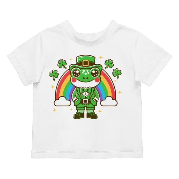 Lucky Frog Leprechaun with Rainbow St. Patricks Day Cute Toodler's T-shirt