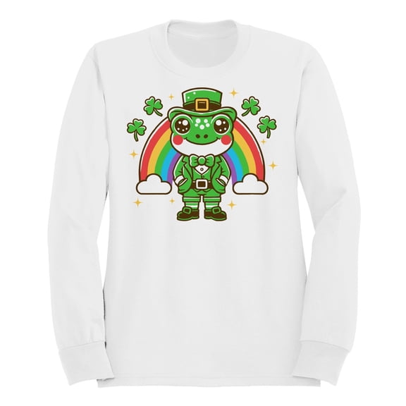 Lucky Frog Leprechaun with Rainbow St. Patricks Day Cute Women's Sweatshirt