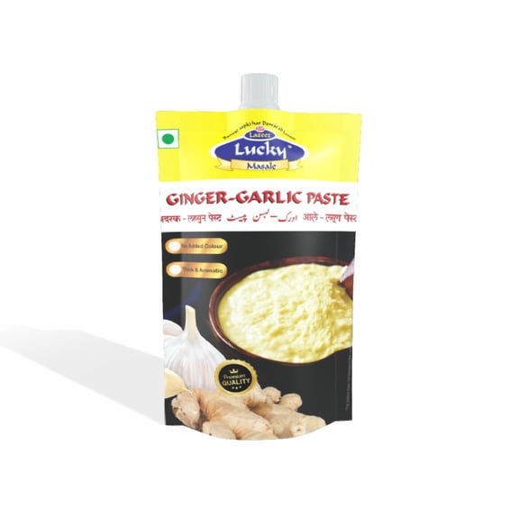 Lucky Ginger Garlic Paste | Fresh & Pure | Natural & Aromatic Blend for Indian Curries, Marinades & Stir-Fries | Ideal for Daily Cooking | [200g.x3 Pouches]