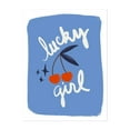 thumbnail image 1 of Lucky Girl - Illustration Typography Quote Fruit Modern Art Pop Art Whimsical Retro Unframed Wall Art Print 9 x 12 inches, 1 of 4