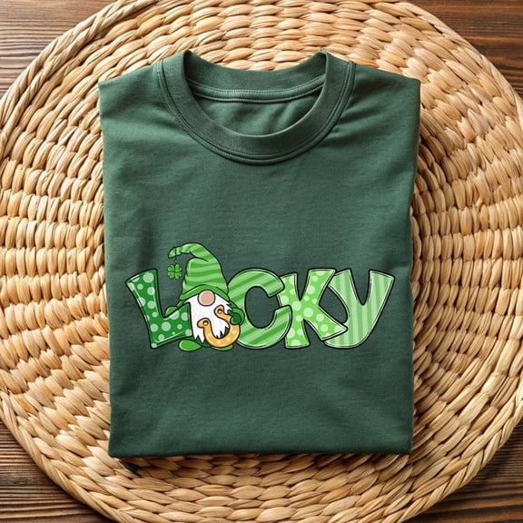 Lucky Gnome St. Patrick'S Day Shirt: Shamrock Leopard Print