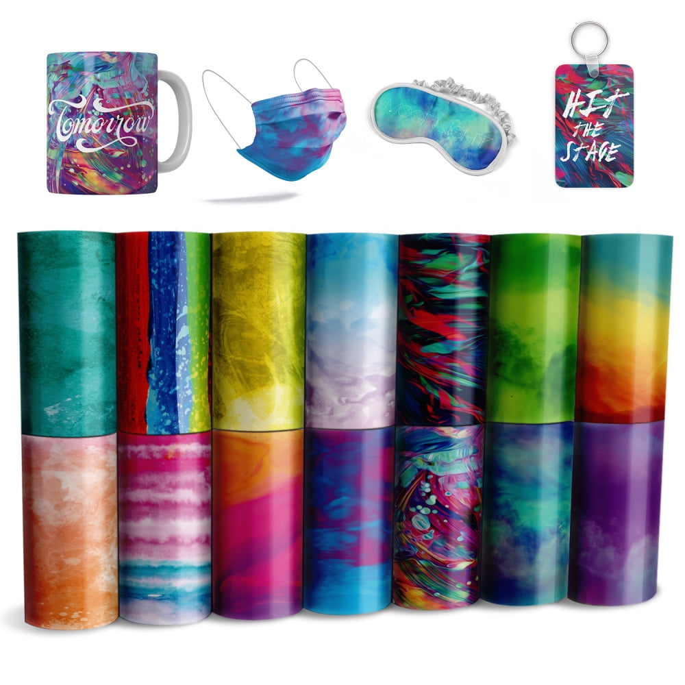 Lucky Goddness watercolor transfer paper, 14 sheets of 4.5x12 Pre-inked Sublimation Paper, Suitable For Diy T-shirts, Mug Heat Press, Coasters Blank