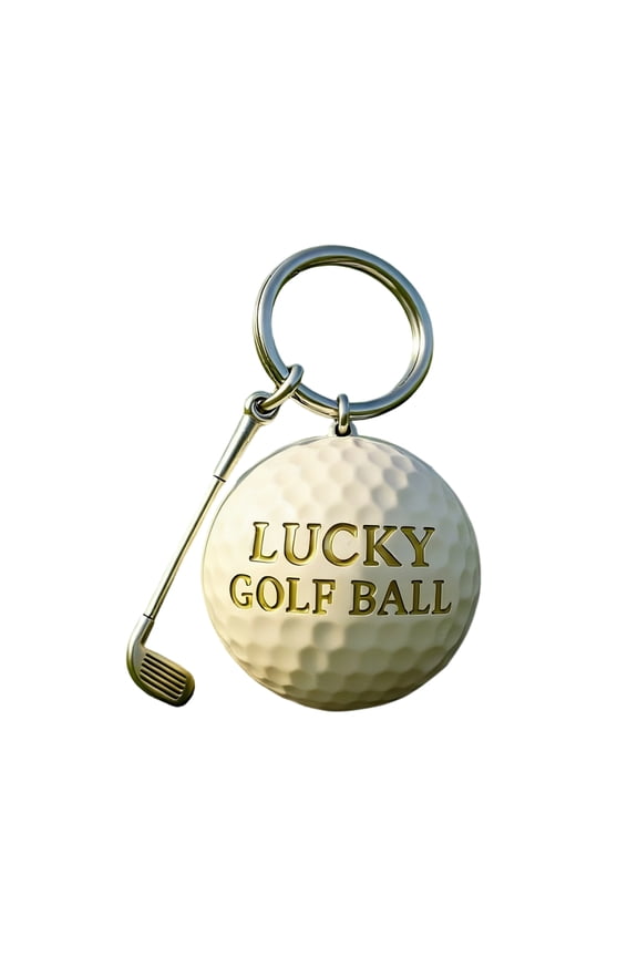 Lucky Golf Ball Keychain, Golf Keychain Golfer Gifts for Golf Lover Golfing Gifts for Golf Club, Team, Player