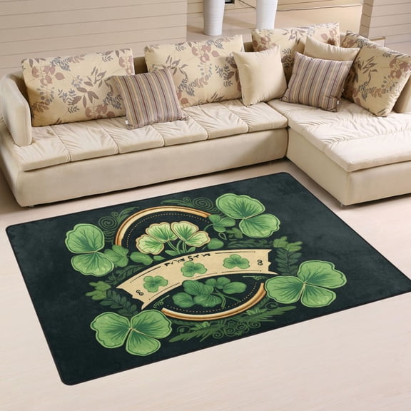 Lucky Grass Decoration Area Rug Washable Floor Carpet Mat 60 x 39 inch for Bedroom Living Room Kids Room Home Decor