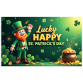 thumbnail image 1 of Lucky Happy St Patricks Day Pot of Gold Leprechaun Illustration Backdrop Banner Party Supplies Photography Props Festival Decoration Event, 1 of 6