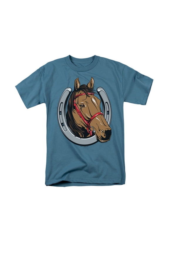 Lucky Horse Horseshoe Design Adult T-Shirt Tee