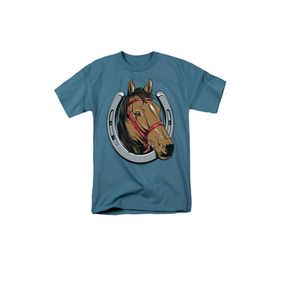 Lucky Horse Horseshoe Design Adult T-Shirt Tee