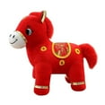 thumbnail image 1 of Lucky Horse Plush Mascot with Ornamental Design, Double-Sided Embroidery, Gold Clasp for Car Mirrors, Decorative Gift for Lunar New Year Celebrations, 1 of 5
