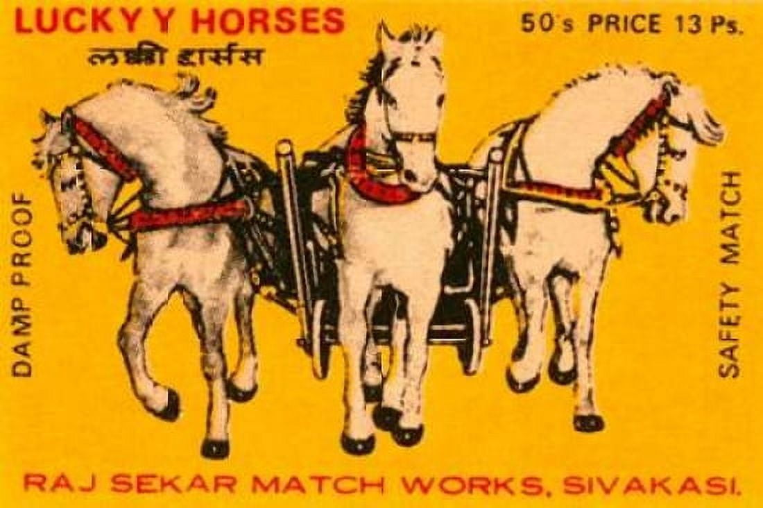 Lucky Horses Matches Canvas Art - Phillumenart (12 x 18)