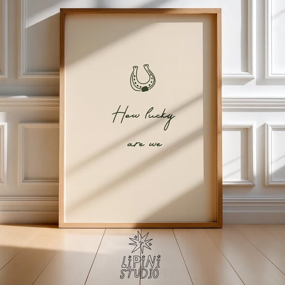 Lucky Horseshoe Beige Minimalist 16x20 Poster Unframed Paper Print