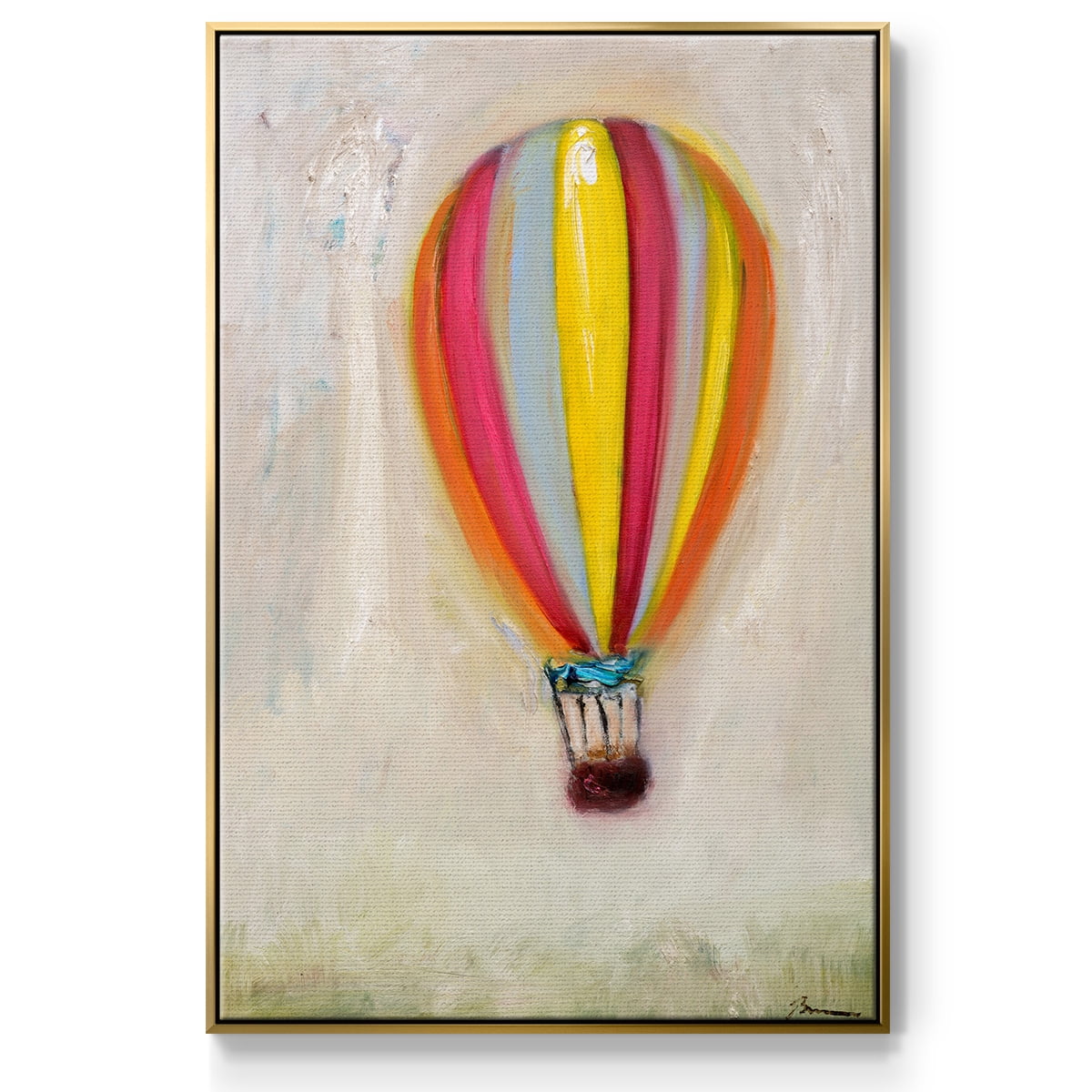 Lucky Hot Air Balloon Framed Premium Gallery Wrapped Canvas - Ready to Hang