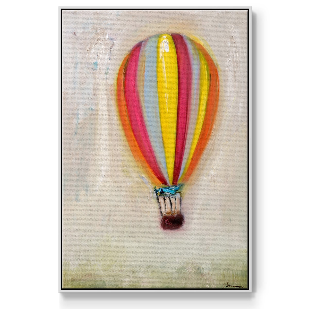 Lucky Hot Air Balloon Framed Premium Gallery Wrapped Canvas - Ready to Hang