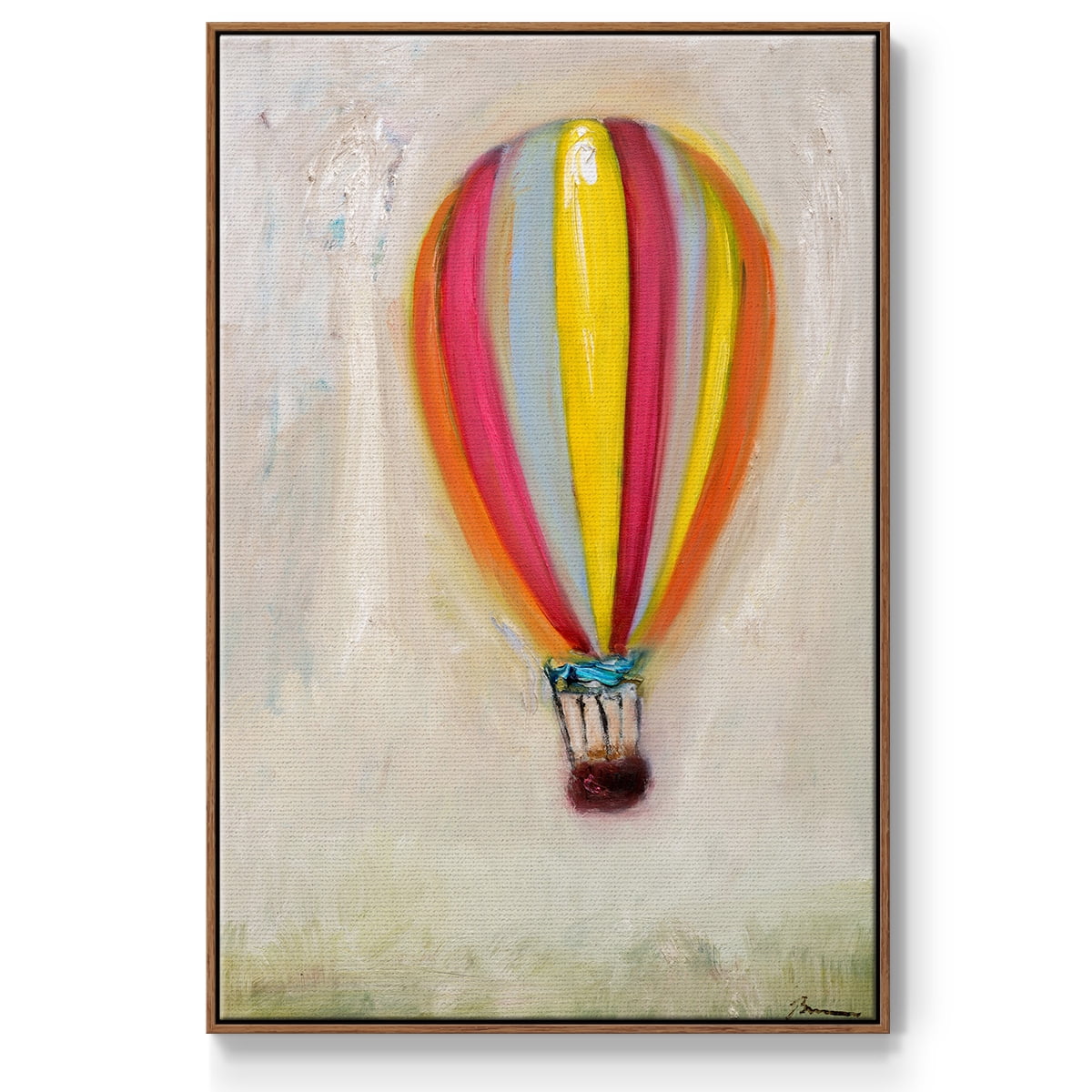 Lucky Hot Air Balloon Framed Premium Gallery Wrapped Canvas - Ready to Hang