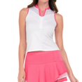 thumbnail image 1 of Lucky In Love Women`s Ace Zip Crop Tennis Tank White (  X-Small   ), 1 of 3