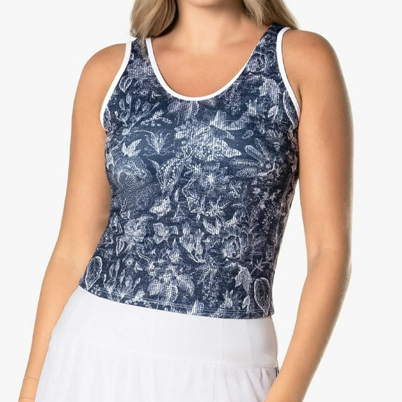Lucky In Love Women`s Fonce Toile Tennis Tank Midnight ( X-Large )