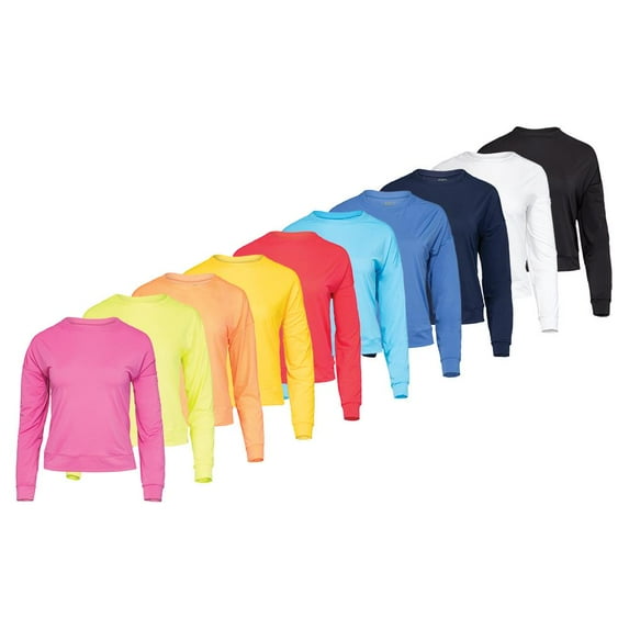 Lucky In Love Women`s Hype Long Sleeve Tennis Top ( MEDIUM Neon Yellow )