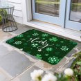 thumbnail image 1 of Lucky Ireland, Door Mat Indoor Outdoor, St. Patrick's Day Spring Shamrock Green Non Slip Welcome Mat with Rubber Backing, Absorbent Fabric Front Door Mats Entryway Rug for Home Patio Entrance 16"x24", 1 of 8