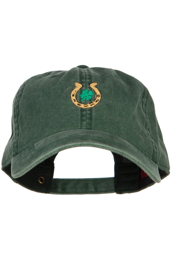 Lucky Irish Embroidered Washed Cotton Cap - Dk Green OSFM