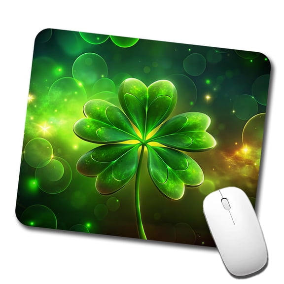 Lucky Irish Five Leaf Clover Mouse Pad Low Profile Gaming Mat