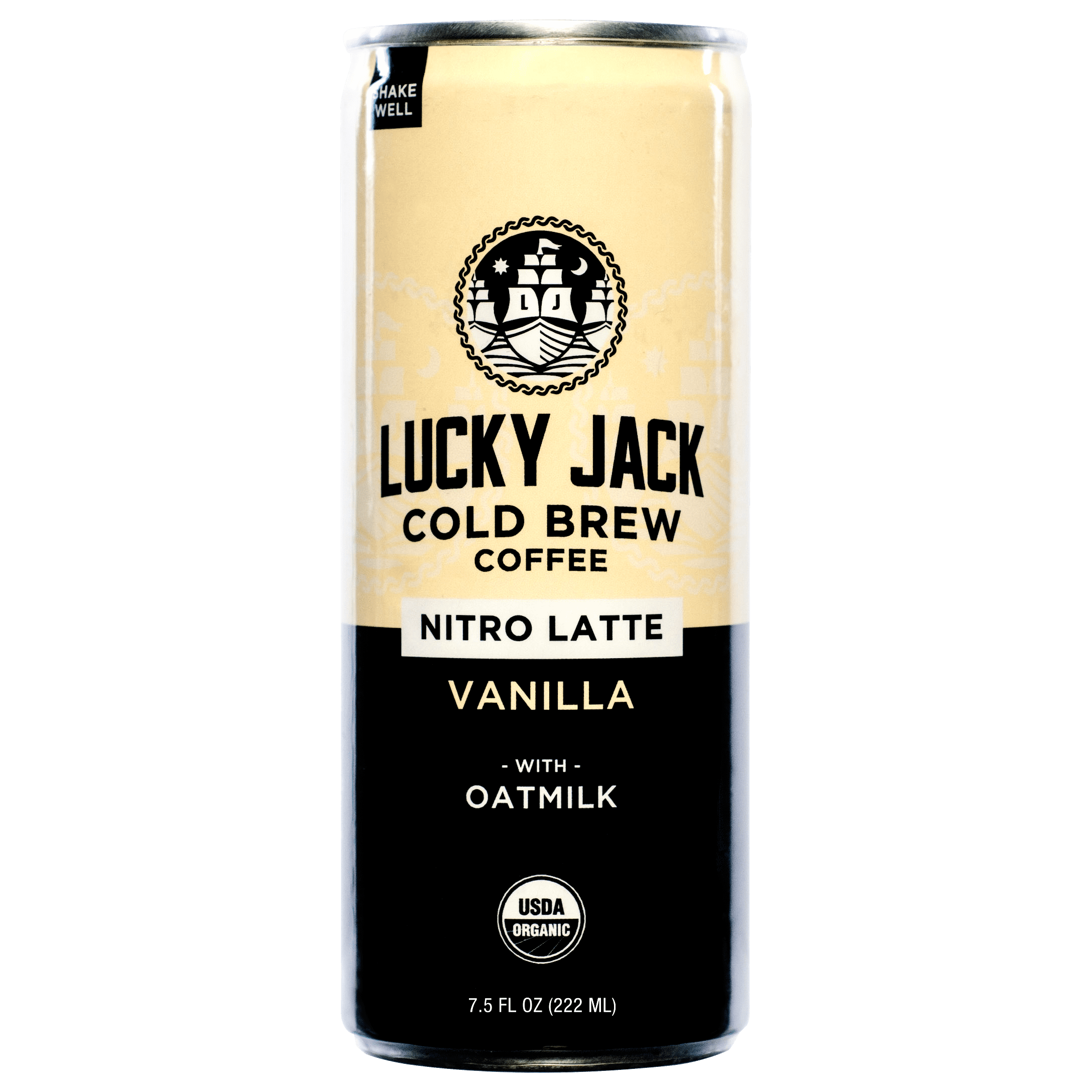 Lucky Jack Cold Brew Coffee, Nitro Latte Vanilla with Oat Milk 7.5 fl