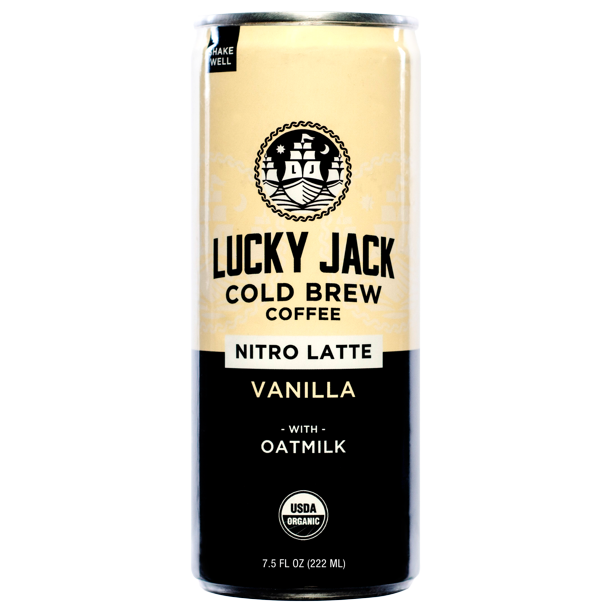 Lucky Jack Cold Brew Coffee, Nitro Latte Vanilla with Oat Milk 7.5 fl