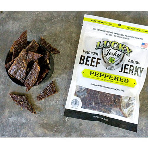 Lucky Jerky 3oz Peppered Slab Jerky - 8 Bags