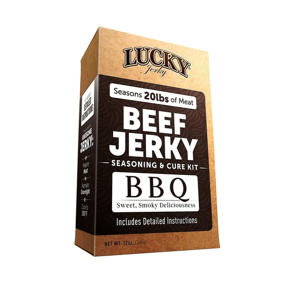 Lucky Beef Jerky DIY Seasoning and Cure Kit - DIY Jerky Making Kit for 20lbs - BBQ