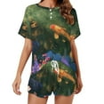 thumbnail image 1 of Lucky Koi Fish Lotus Leaf 2 Pack Women’s Pajama Set Print Sleepwear And Shorts Y2k Loungewear Sets S-5XL, 1 of 7