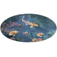 thumbnail image 1 of Lucky Koi Fish Lotus Leaf Floral Medallion Round Rug - Small Round Area Rug, Soft Non-Slip Machine Washable Bedroom Mat Indoor Accent Entry Carpet for Office Desk Dorm Hallway, 1 of 6