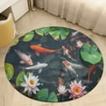 thumbnail image 1 of Lucky Koi Fish Lotus Leaf Round Rugs -Washable Non-Slip Small Round Area Rug Throw Soft Circle Rugs for Bedroom, Modern Print Indoor Carpet for Entryway Sofa Living Room, 1 of 6