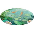 thumbnail image 1 of Lucky Koi Fish Lotus Leaf Round Rugs -Washable Non-Slip Small Round Area Rug Throw Soft Circle Rugs for Bedroom, Modern Print Indoor Carpet for Entryway Sofa Living Room, 1 of 6