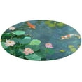thumbnail image 1 of Lucky Koi Fish Lotus Leaf Washable Round Rug -Circle Area Rugs for Nursery Bedroom, Vintage Non Slip Non Shedding Low Pile Carpet for Living Room Coffee Table Entryway, 1 of 6