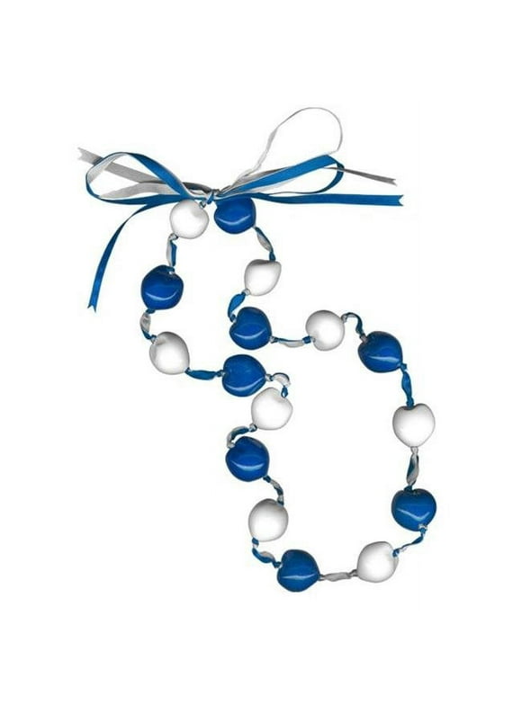 Lucky Kukui Nuts Necklace Royal/White