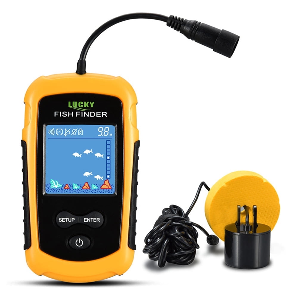 fish finders under $100 LUCKY Portable Wired Transducer Kayak Fish Finder Kit Portable Depth Finder LCD Display for Kayak Boat Ice Fishing : Electronics Detect and display grass LUCKY Portable Fish Finder Handheld