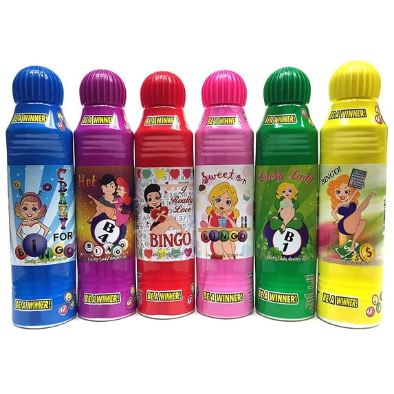 Lucky Lady Bingo Daubers Mixed Colors, 6-Pack