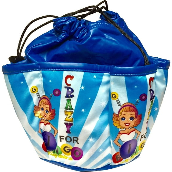 Lucky Lady Blue Bingo Bag - I Go Crazy for Bingo!