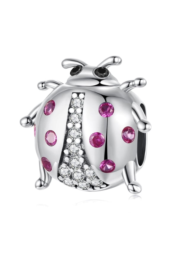 Lucky Ladybug Charm 925 Sterling Silver Charm ,Charm for Bracelets, Gift for Women