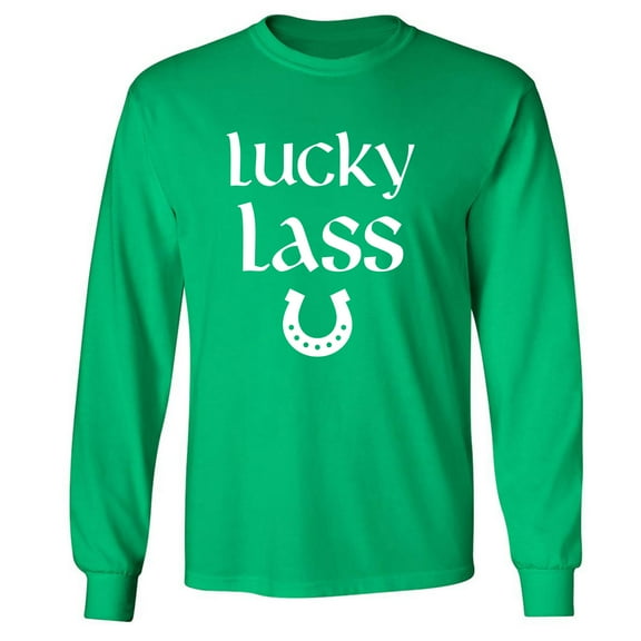 Lucky Lass (horseshoe) Adult Long Sleeve T-shirt