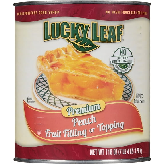 Lucky Leaf Peach Fruit Filling or Topping | Gluten Free | 7.25 lb