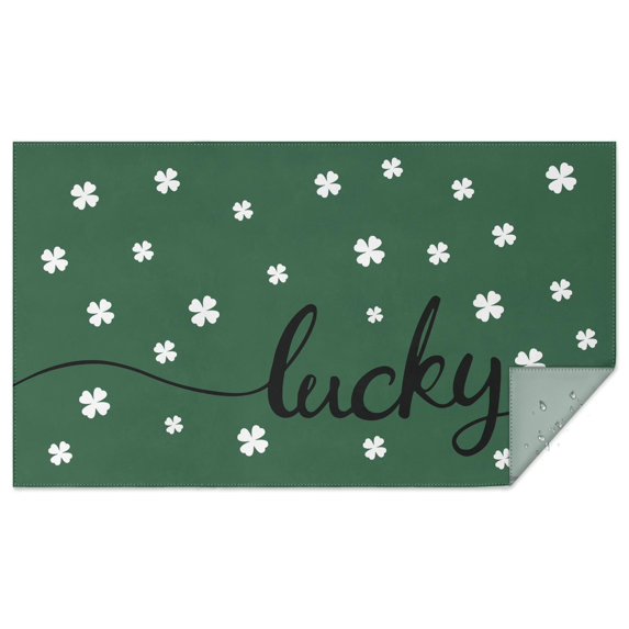 Lucky Leaf Clover Shamrock Tablecloth,Wipeable Polyester Table Cover for Rectangle Tables,Durable Tablecloths Decoration Tablecloths for Spring Easter Picnic Kitchen