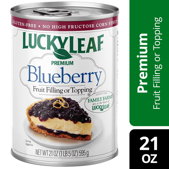 Lucky Leaf Premium Blueberry Fruit Filling and Topping, 21 oz Can